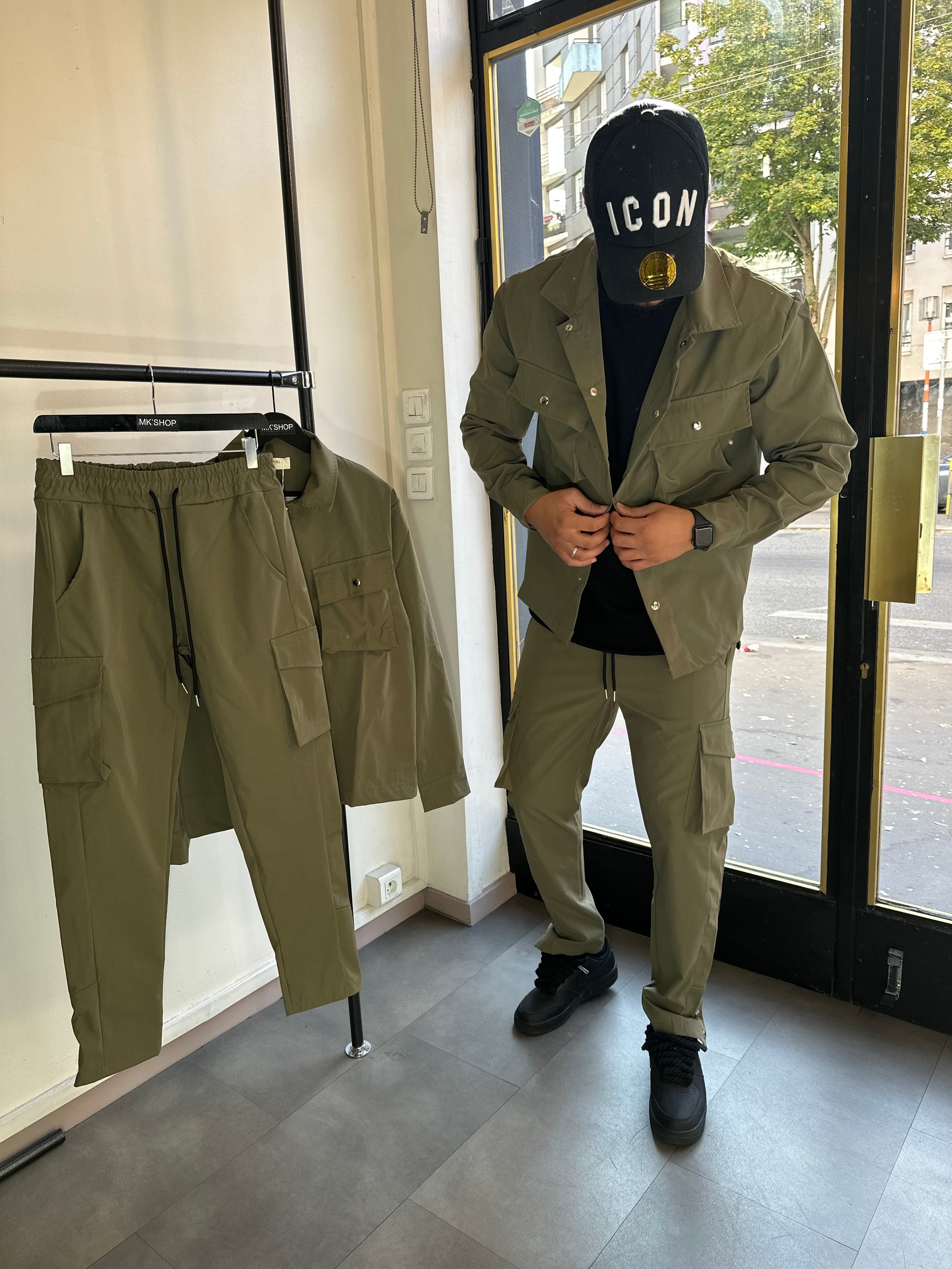 Khaki three button set